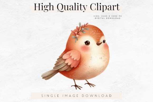 Adorable Watercolor Bird Clipart for Creative Projects