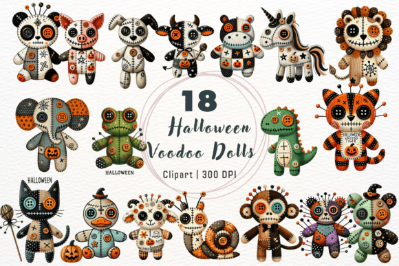 Animal Halloween Voodoo Dolls PNG: Your Ultimate Spooky Design Asset