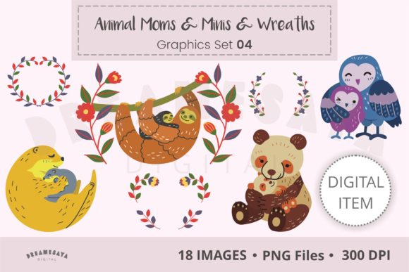 Animal Moms Minis: Whimsical Clip Art for Heartfelt Designs