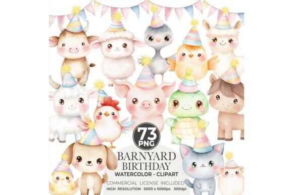 Barnyard Birthday Farm Animal Birthday Clipart