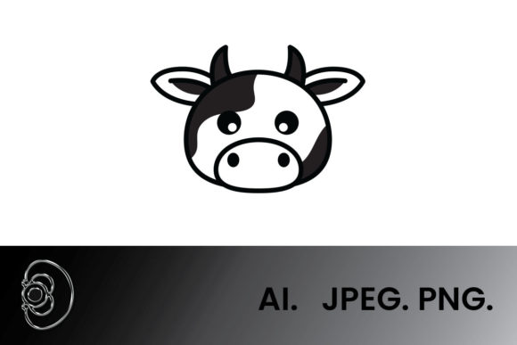 Black and White Animal Cow Head Vector: A Bold Asset for Modern Designers
