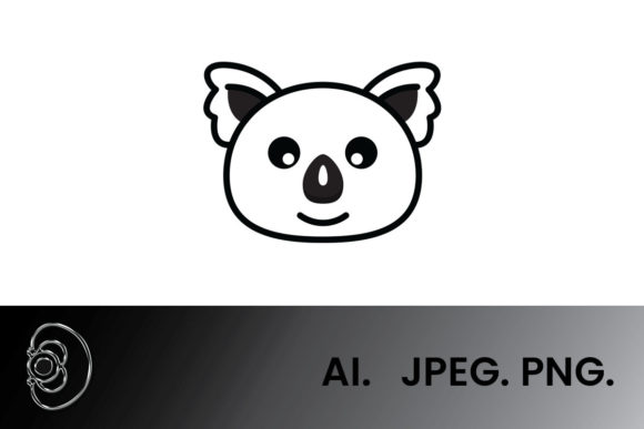 Black and White Animal Koala Head: A Designer's Versatile Asset