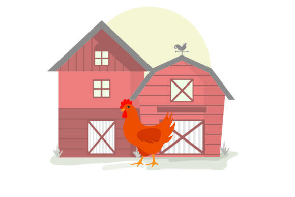 Charming and Versatile: The Cute Animal Head Hen Asset for Designers