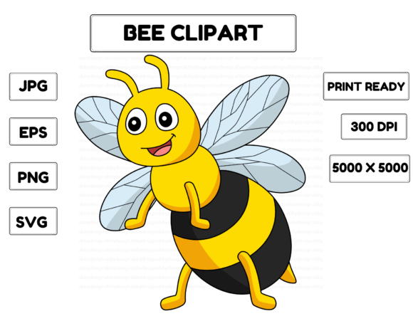 Charming Bee Animal Cartoon Colored Clipart for Creative Projects