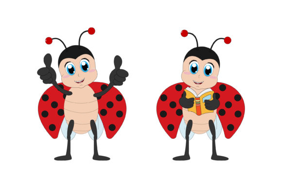 Charming Cute Ladybug Animal Cartoon for Creative Projects