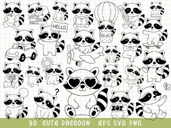 Charming Raccoon Clipart for Your Creative Projects
