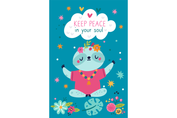Cute Sloth Poster: Calm Vibes for Your Creative Projects
