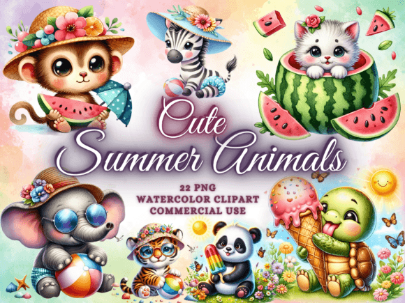 Cute Summer Animals Clipart: Your Go-To Animal PNG Collection