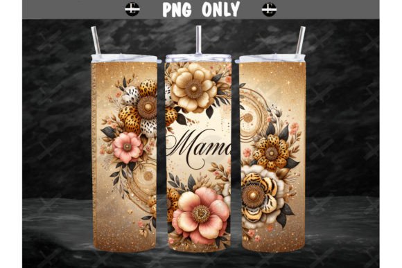 Mama Floraltumbler Wrap Animal Print PNG: Wild Meets Floral