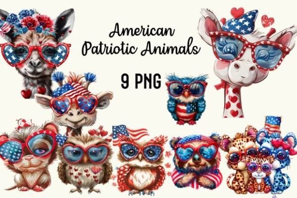 Patriotic Animal Sublimation: A Designer's Guide to This Clipart Set