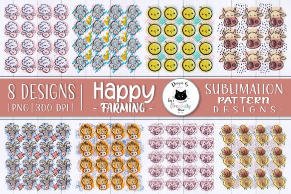 Playful & Whimsical: The Funny Farm Animal Pattern Sublimation Collection