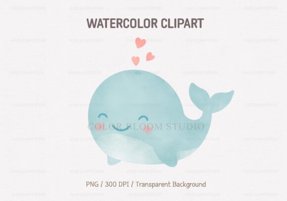 Watercolor Whale Clipart: A Dreamy Sea Animal Design